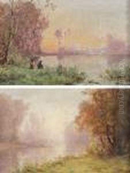 Les Bords Du Loing Oil Painting by Charles Euphrasie Kuwasseg