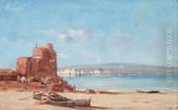 Port Oriental Oil Painting by Charles Euphrasie Kuwasseg