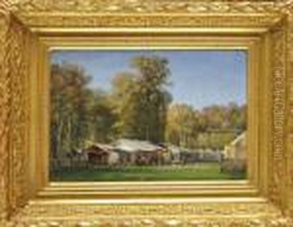 La Fete A Saint Cloud Oil Painting by Charles Euphrasie Kuwasseg