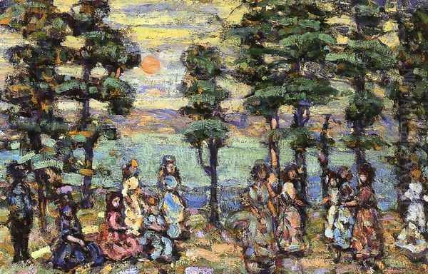 The Park At Sunset Oil Painting by Maurice Brazil Prendergast