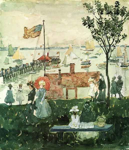 Excursionists Nahant Oil Painting by Maurice Brazil Prendergast