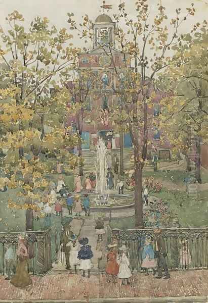 West Church, Boston I Oil Painting by Maurice Brazil Prendergast