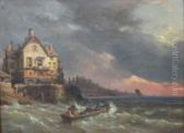  Marine  Oil Painting by Charles Euphrasie Kuwasseg