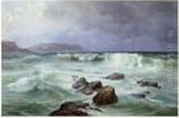 Bord De Mer Oil Painting by Charles Euphrasie Kuwasseg