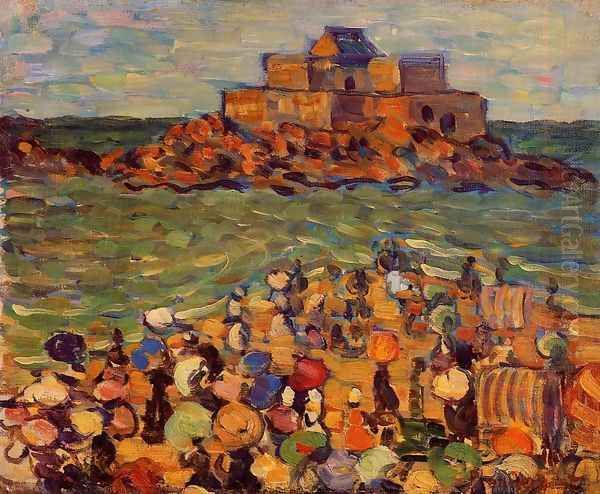 Chateaubriands Tomb St Malo Aka St Malo Chateaubriands Tomb Oil Painting by Maurice Brazil Prendergast