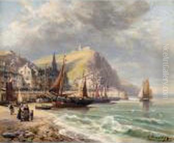 La Cote Francaise Oil Painting by Charles Euphrasie Kuwasseg