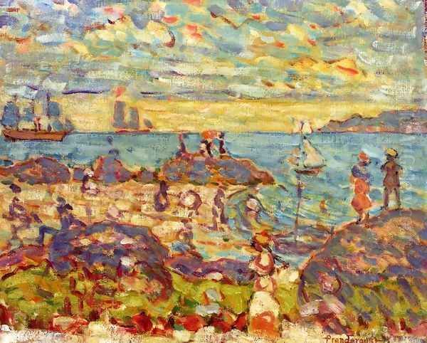 The Point Gloucester Oil Painting by Maurice Brazil Prendergast