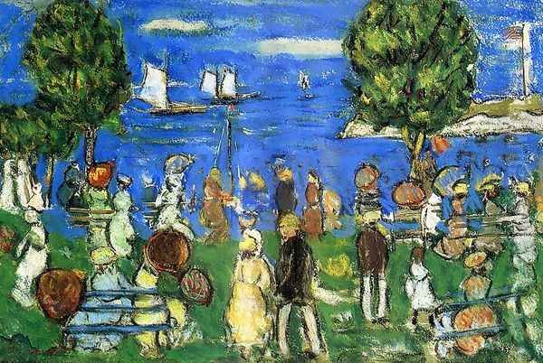 Promenade Salem Oil Painting by Maurice Brazil Prendergast