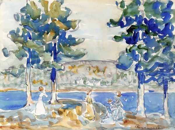 Lake New Hampshire Oil Painting by Maurice Brazil Prendergast