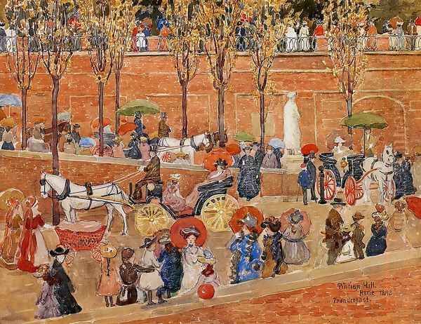 Pincian Hill Rome Aka Afternoon Pincian Hill Oil Painting by Maurice Brazil Prendergast