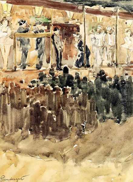 Side Show Oil Painting by Maurice Brazil Prendergast