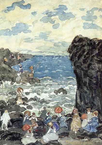 Holiday Headlands Oil Painting by Maurice Brazil Prendergast