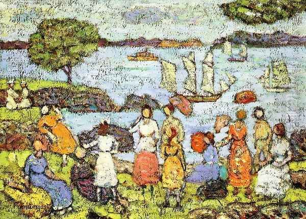 Late Afternoon New England Oil Painting by Maurice Brazil Prendergast