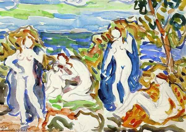 The Bathers Oil Painting by Maurice Brazil Prendergast