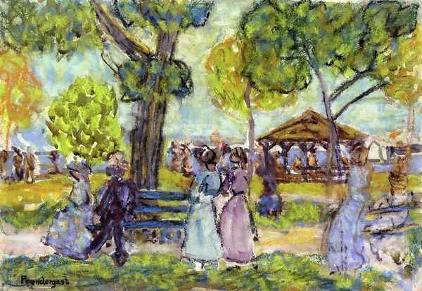 The Pavilion Oil Painting by Maurice Brazil Prendergast