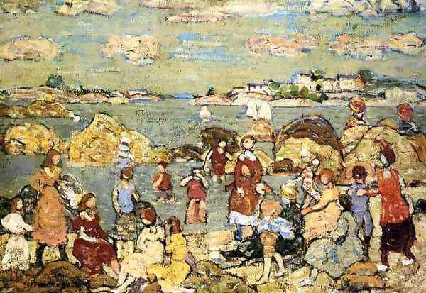 The Seashore Oil Painting by Maurice Brazil Prendergast