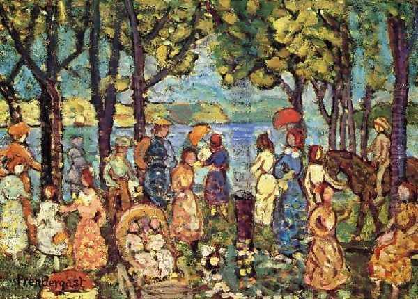 Summer New England Oil Painting by Maurice Brazil Prendergast