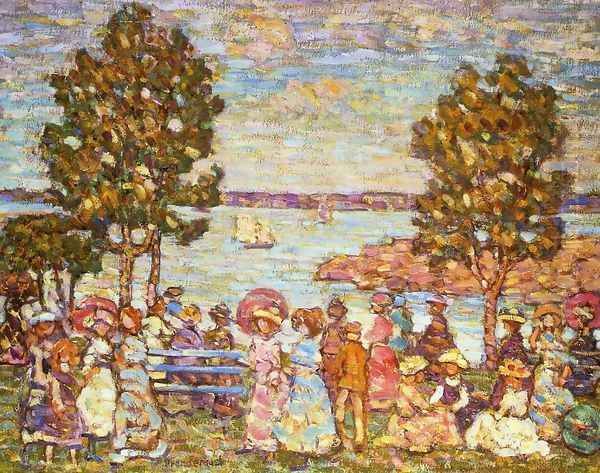 The Holiday Aka Figures By The Sea Or Promenade By The Sea Oil Painting by Maurice Brazil Prendergast