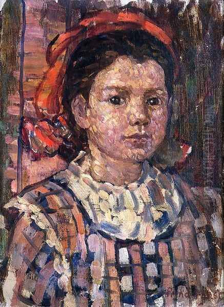 Portrait of a Young Girl Oil Painting by Maurice Brazil Prendergast