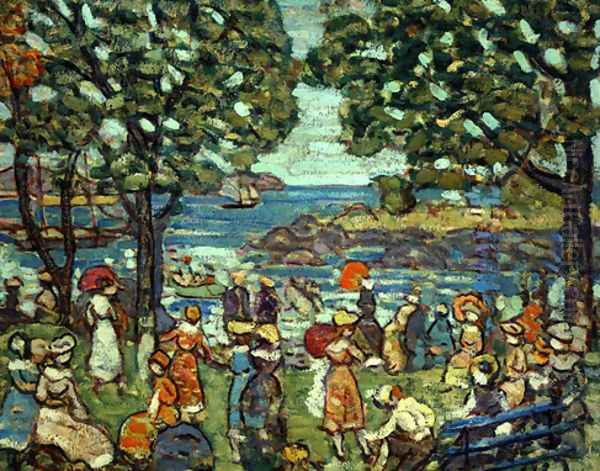 Salem Cove Oil Painting by Maurice Brazil Prendergast