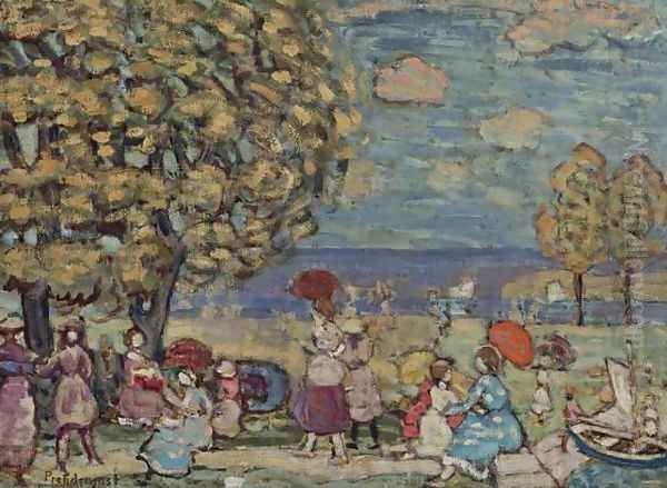 Peaches Point Oil Painting by Maurice Brazil Prendergast