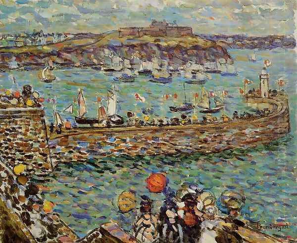 Lighthouse at St. Malo Oil Painting by Maurice Brazil Prendergast