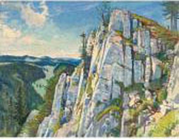 La Falaise Oil Painting by Charles L'Eplattenier