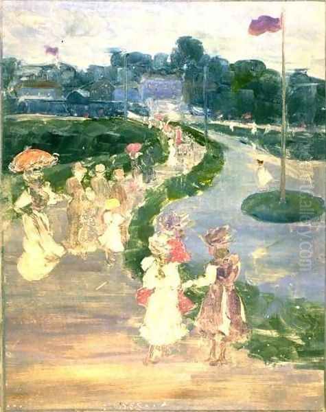 After the Review Oil Painting by Maurice Brazil Prendergast