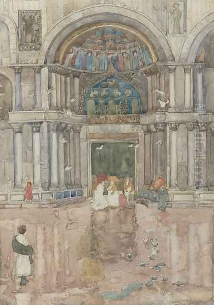 Porch with the Old Mosaics, St. Marks, Venice Oil Painting by Maurice Brazil Prendergast