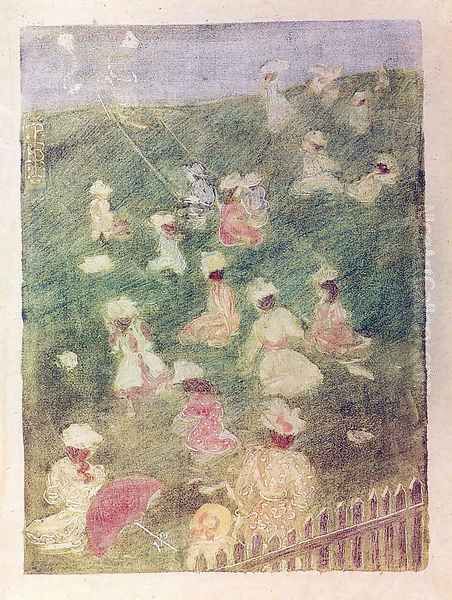 Children at Play Oil Painting by Maurice Brazil Prendergast