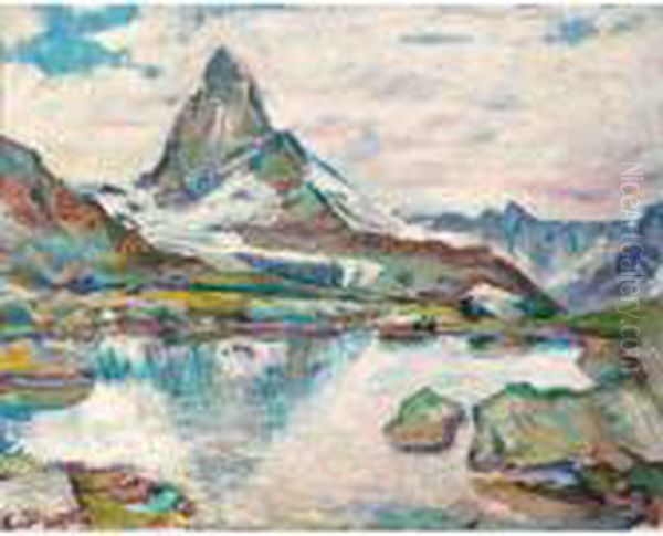 Cervin Au Petit Lac Oil Painting by Charles L'Eplattenier