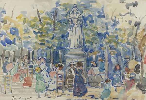 Queens, Luxembourg Gardens Oil Painting by Maurice Brazil Prendergast