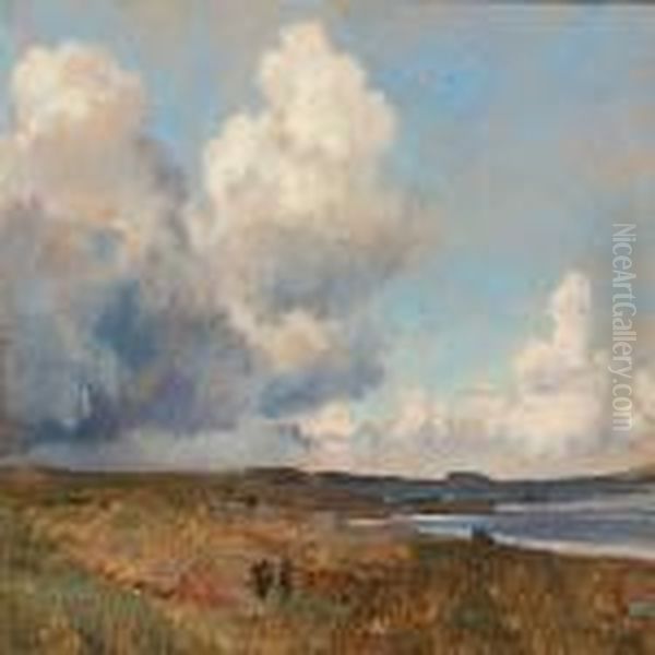 Stranden Ved Helgenaes Oil Painting by Janus Andreas La Cour