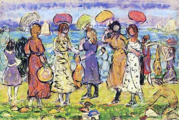 Sunny Day at the Beach Oil Painting by Maurice Brazil Prendergast