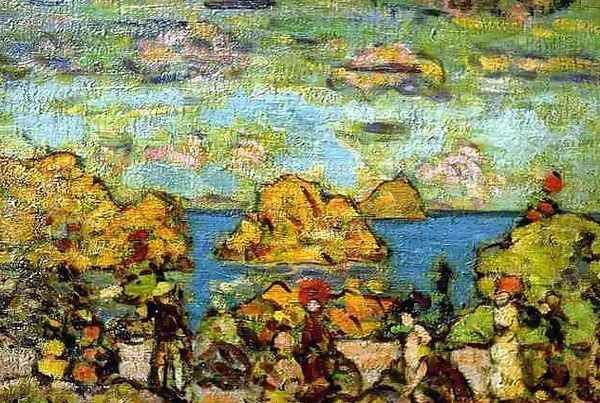 Rocky Coast Scene Oil Painting by Maurice Brazil Prendergast