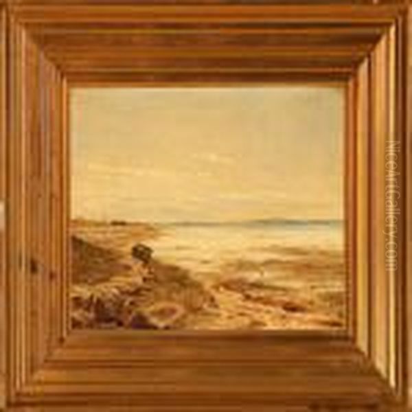 Coastal Scene At Summer Time Oil Painting by Janus Andreas La Cour