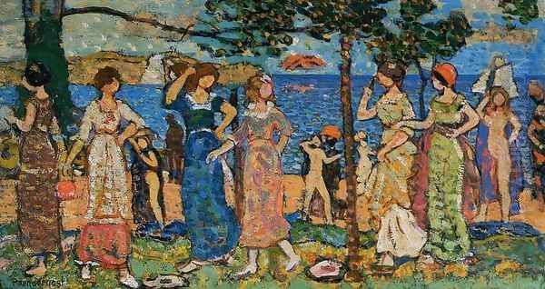 Women at the Seashore Oil Painting by Maurice Brazil Prendergast