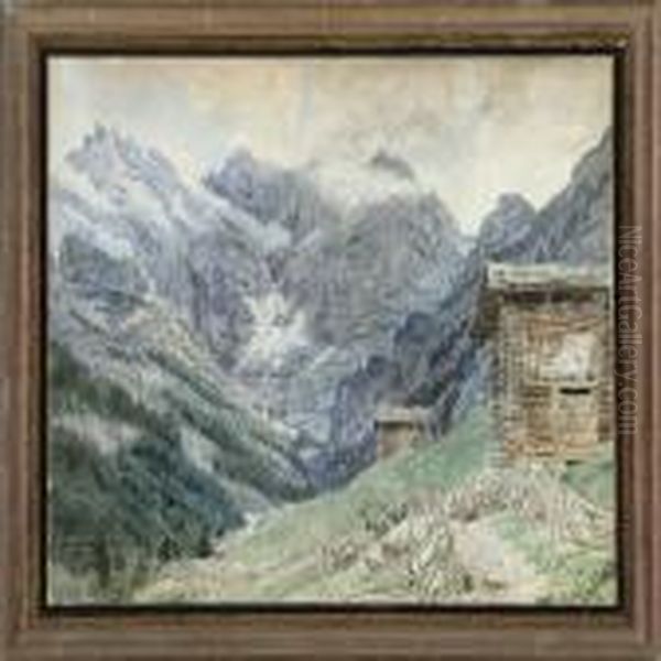 Mountain Landscape From Murren In Sefinenthal Oil Painting by Janus Andreas La Cour