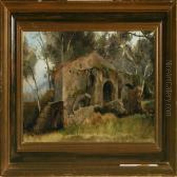 Mediterranean Study Oil Painting by Janus Andreas La Cour