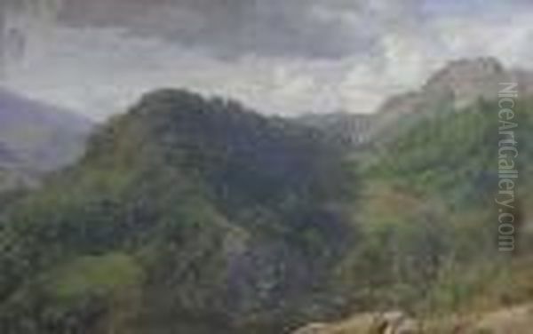 Vue De Rocca Di Stefano Oil Painting by Janus Andreas La Cour