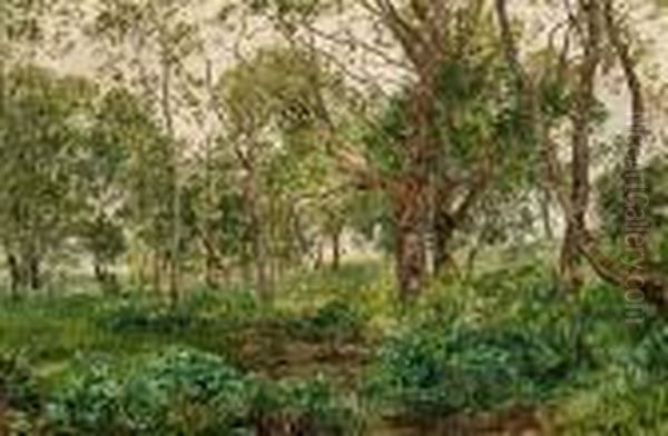 Woodland Scene Oil Painting by Janus Andreas La Cour