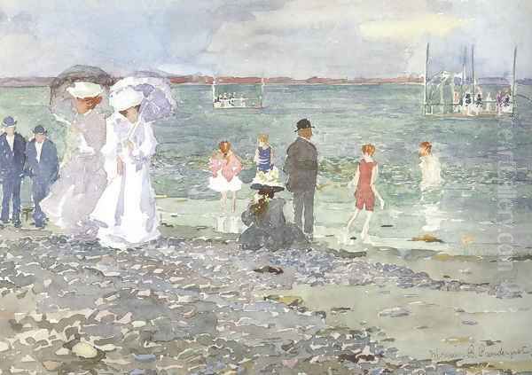 Revere Beach 1896 97 Oil Painting by Maurice Brazil Prendergast