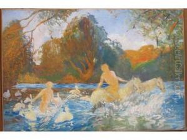 Baigneuses Oil Painting by Gaston de Latouche