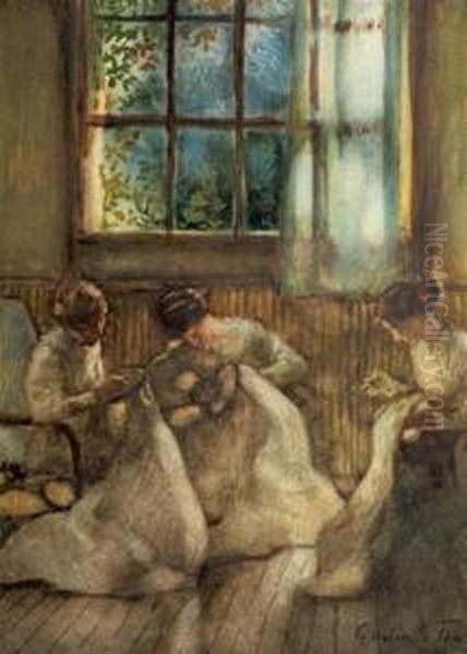 L'atelier De Couture Oil Painting by Gaston de Latouche