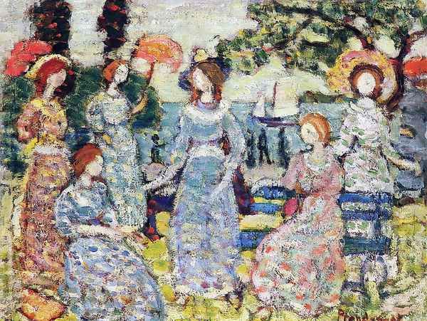 The Grove Oil Painting by Maurice Brazil Prendergast