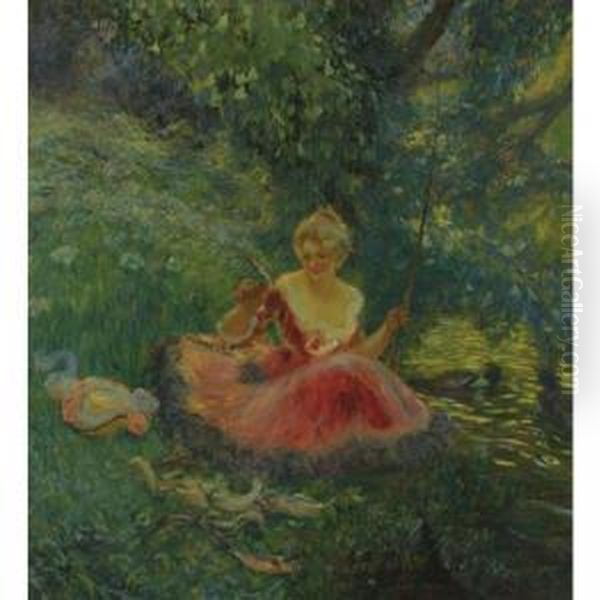 In The Garden Oil Painting by Gaston de Latouche