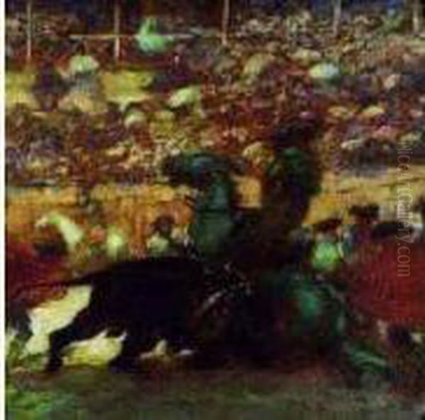 Picador Et Taureau Dans L'arene Oil Painting by Gaston de Latouche