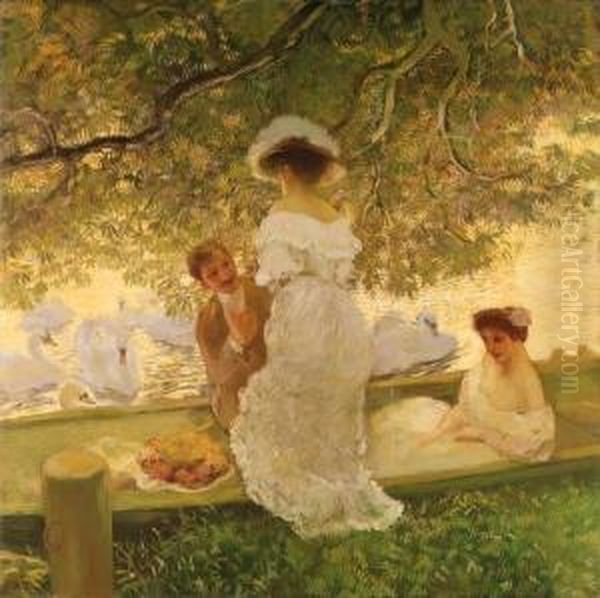 The Boating Party Oil Painting by Gaston de Latouche