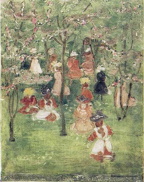 Spring in Franklin Park Oil Painting by Maurice Brazil Prendergast