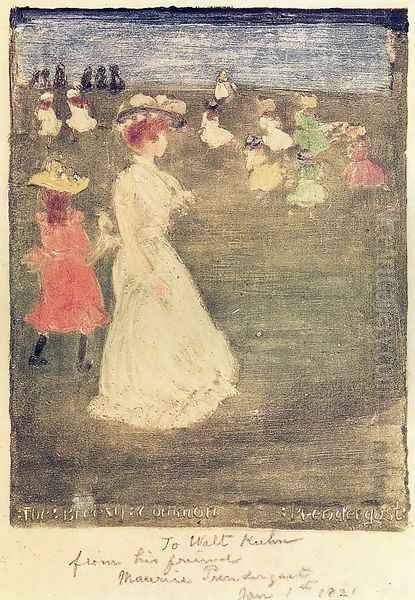 The Breezy Common Oil Painting by Maurice Brazil Prendergast